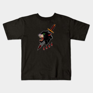 HomeSchoolTattoo Panther Head & Dagger Kids T-Shirt